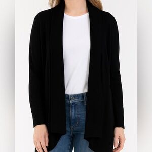 Women's Black Open Front Cardigan Sweater